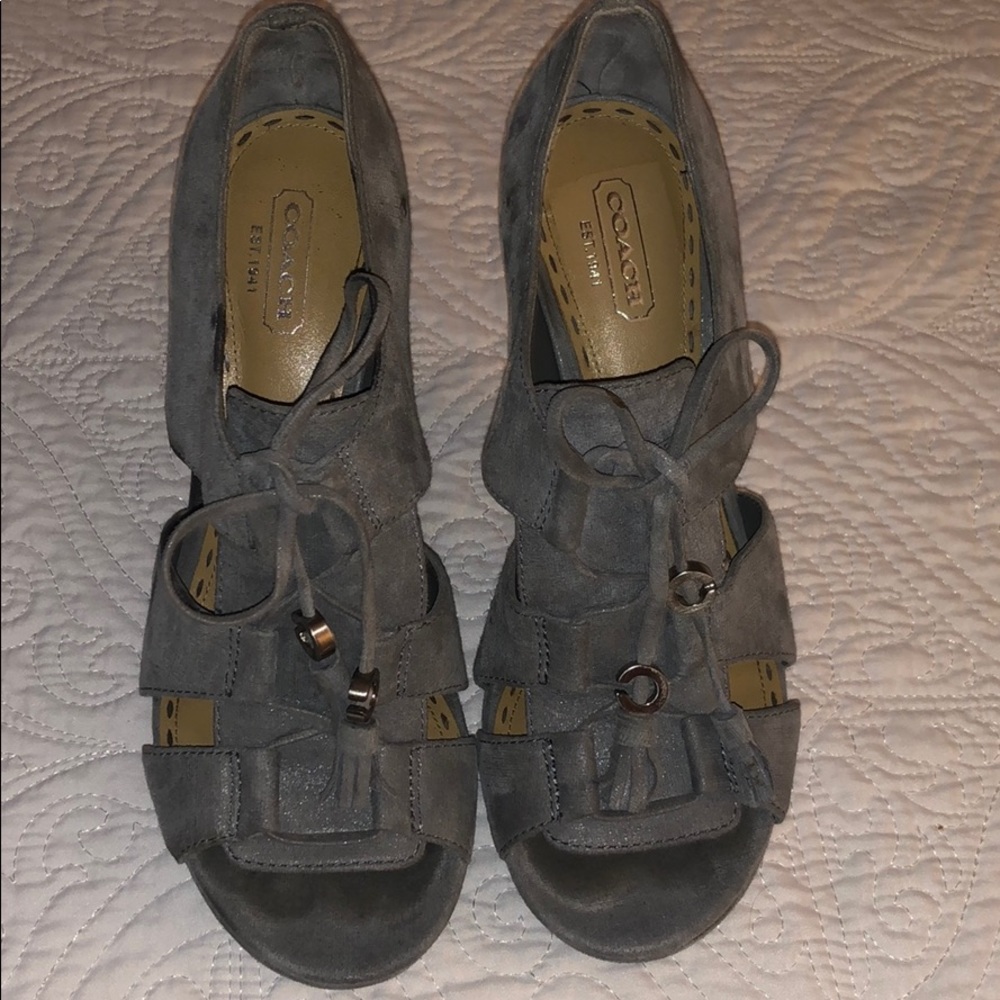 Coach Teagan Lace up Peep toe Heels